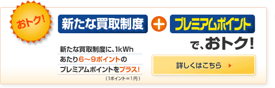 ���g�N�I�V���Ȕ������x�{�v���~�A���|�C���g�ŁA���g�N�I�V���Ȕ������x�ɁA1kWh������9�|�C���g�̃v���~�A���|�C���g���v���X�I(1�|�C���g��1�~)