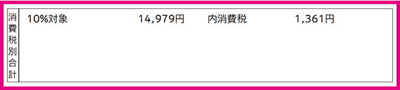 消費税別合計