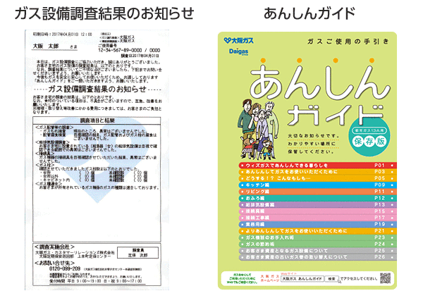ガス設備調査結果のお知らせ・あんしんガイド