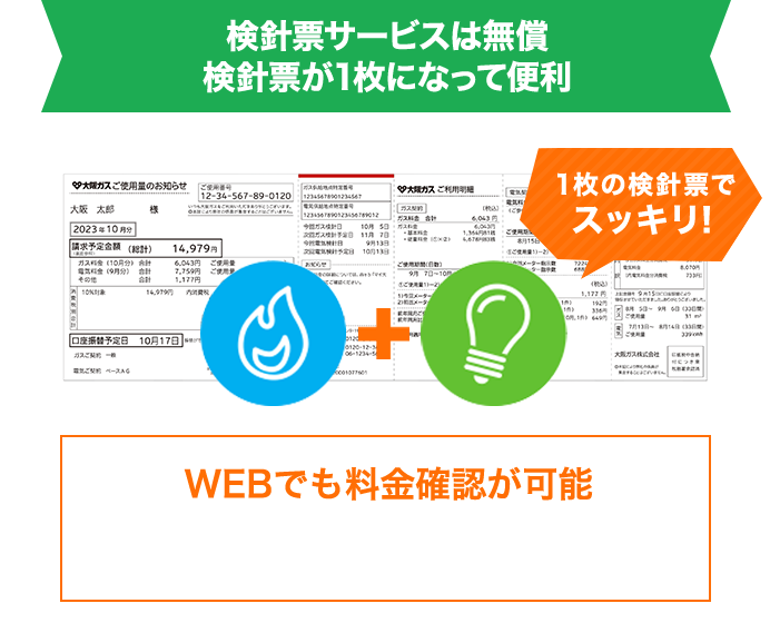 検針票サービスは無償！検針票が1枚になって便利！ 1枚の検針票でスッキリ！ WEBでも料金確認が可能