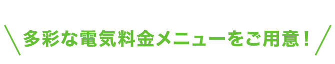 多彩な電気料金メニューをご用意！