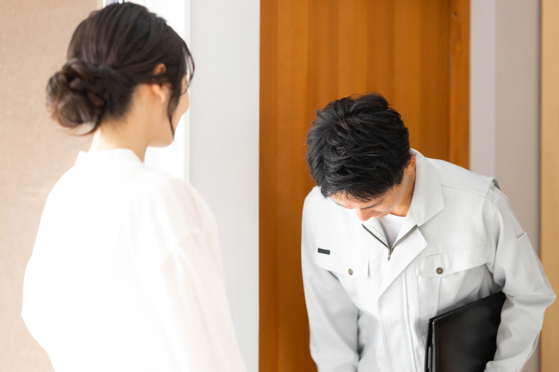 クリーニング終了・退室