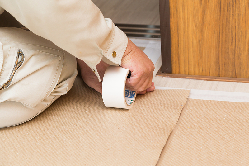 搬入経路の確保と住居の徹底保護（養生）