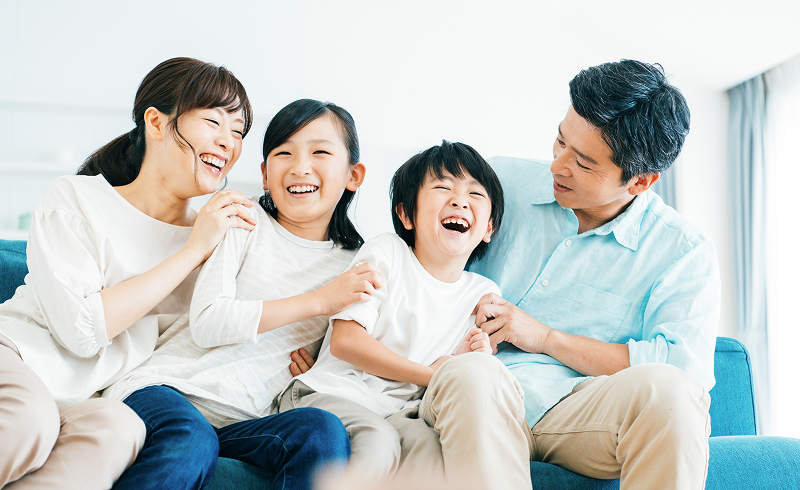 4人家族の写真