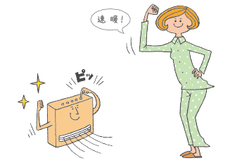 スピーディ スイッチONからわずか5秒でパワフル温風。