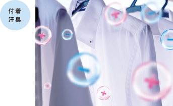 衣類に付着した汗臭をスポット消臭