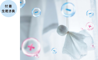 部屋干し衣類の生乾き臭をスポット消臭