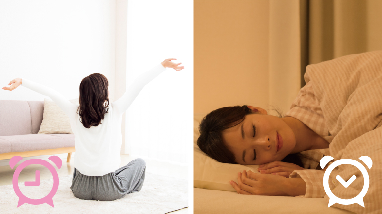 タイマー設定で起床時も就寝時も快適