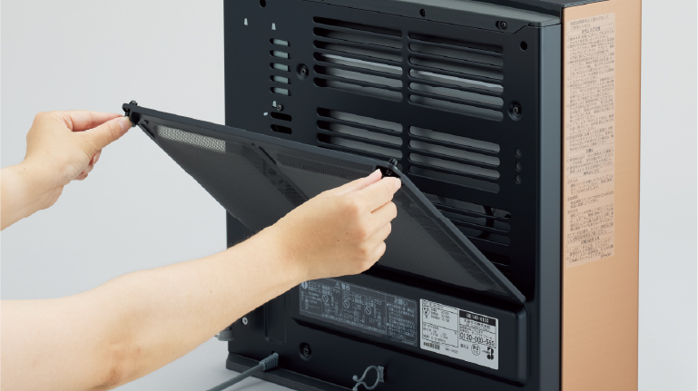 簡単に脱着できるエアフィルター