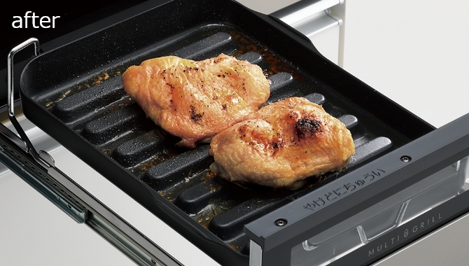 解凍から焼き上げまで、うまみを逃さず一気に仕上げます。 事前に解凍する手間も省けて便利！