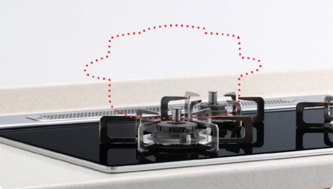 鍋のない状態では点火せずピピピッとお知らせ。