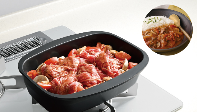 ザ・ココットを使えば素材のコクと旨味を生かした無水調理もかんたんです。