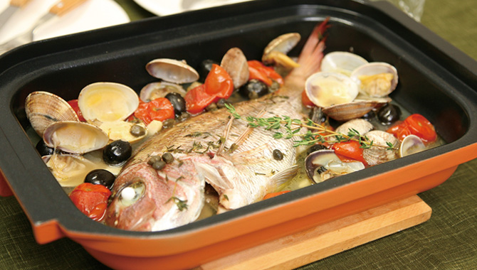 波型プレートプレートパン料理