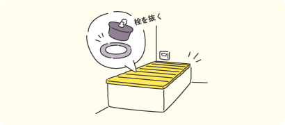 お風呂のお湯を抜く、またはふたをしっかりしめて乾燥すると効果的！イメージ
