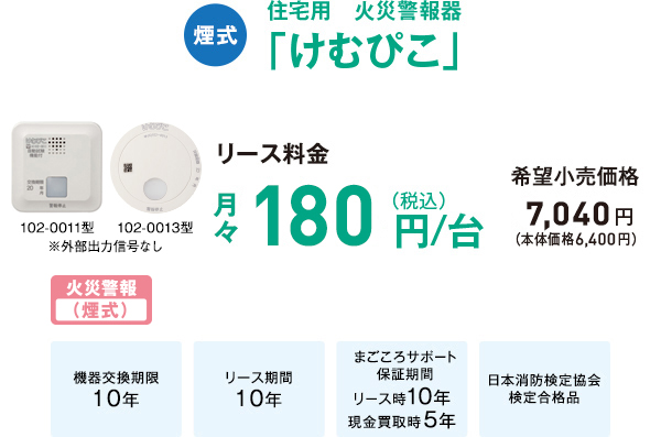 煙式 住宅用　火災警報器「けむぴこ」102-0012型