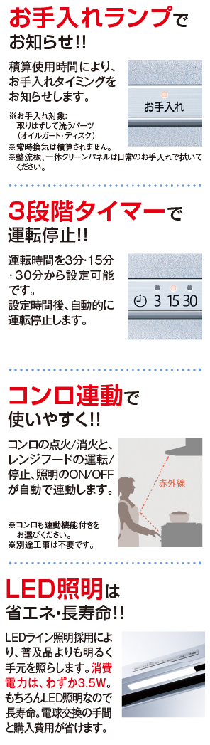 操作性：安心、便利なすぐれた機能を多数搭載しました。