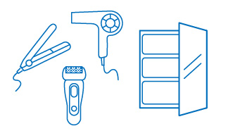 ミラー裏の収納も忘れず確認