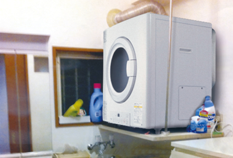 屋内（オリジナル棚で洗濯機上）設置イメージ