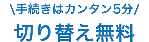 手続きはカンタン5分 切り替え無料