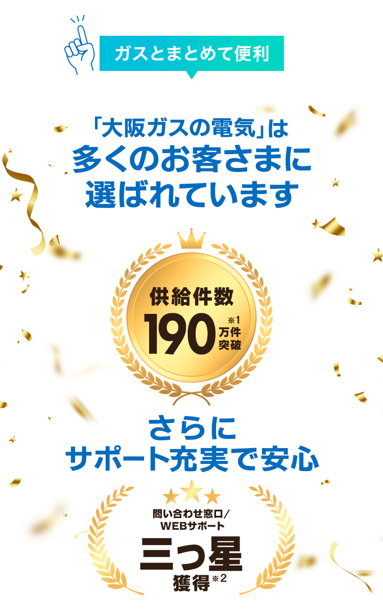 ガスとまとめて便利 大阪ガスの「電気」を選ぶ方も増えています！