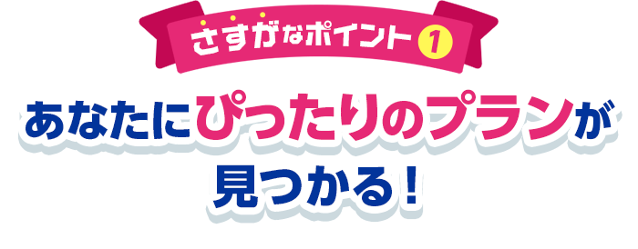さすがなポイント1 あなたにぴったりのプランが見つかる！