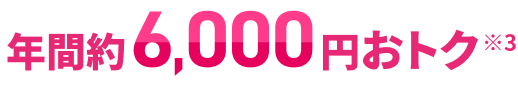 年間約6,000円おトク※3