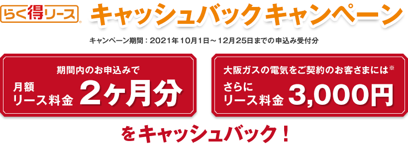 らく得リース 大阪ガス