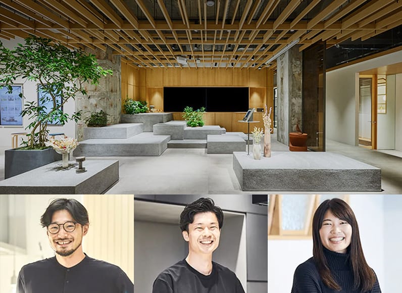 オフィスと設計チーム3人のイメージ