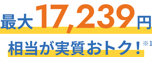 最大17,239円相当が実質おトク！※1